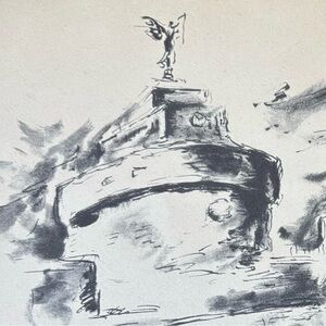 Gino Bonichi SCIPIONE 1930 Bridge Angels Fine Art Print Vintage Original Antique